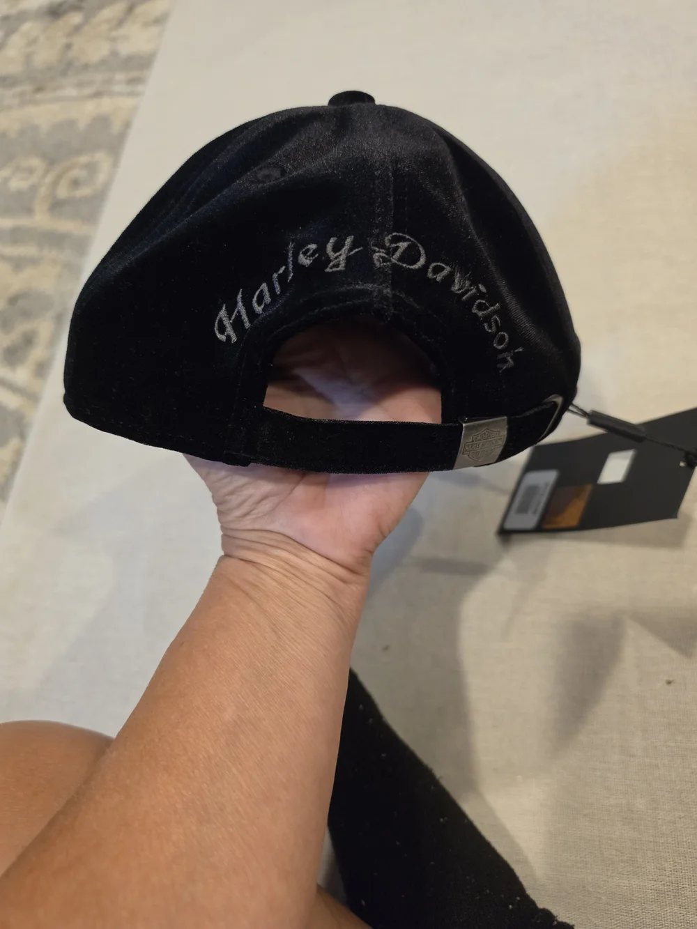 Harley-Davidson Black  Embroidered Logo Baseball Cap